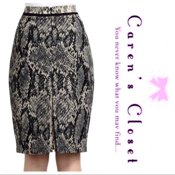 Tahari Leopard Print Double Slit Pencil Skirt - Picture 3 of 6